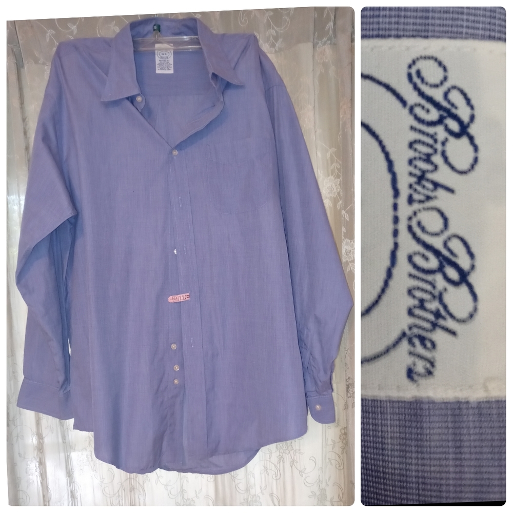 EUC Blue Brooks Brothers Relaxed Fit Men’s Button-Down Dress Shirt Neck 16●
